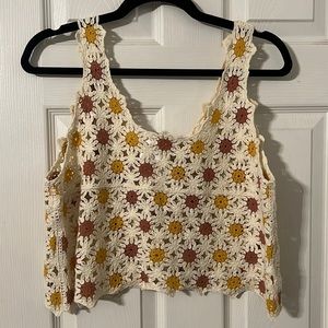 Crochet Floral Crop Top